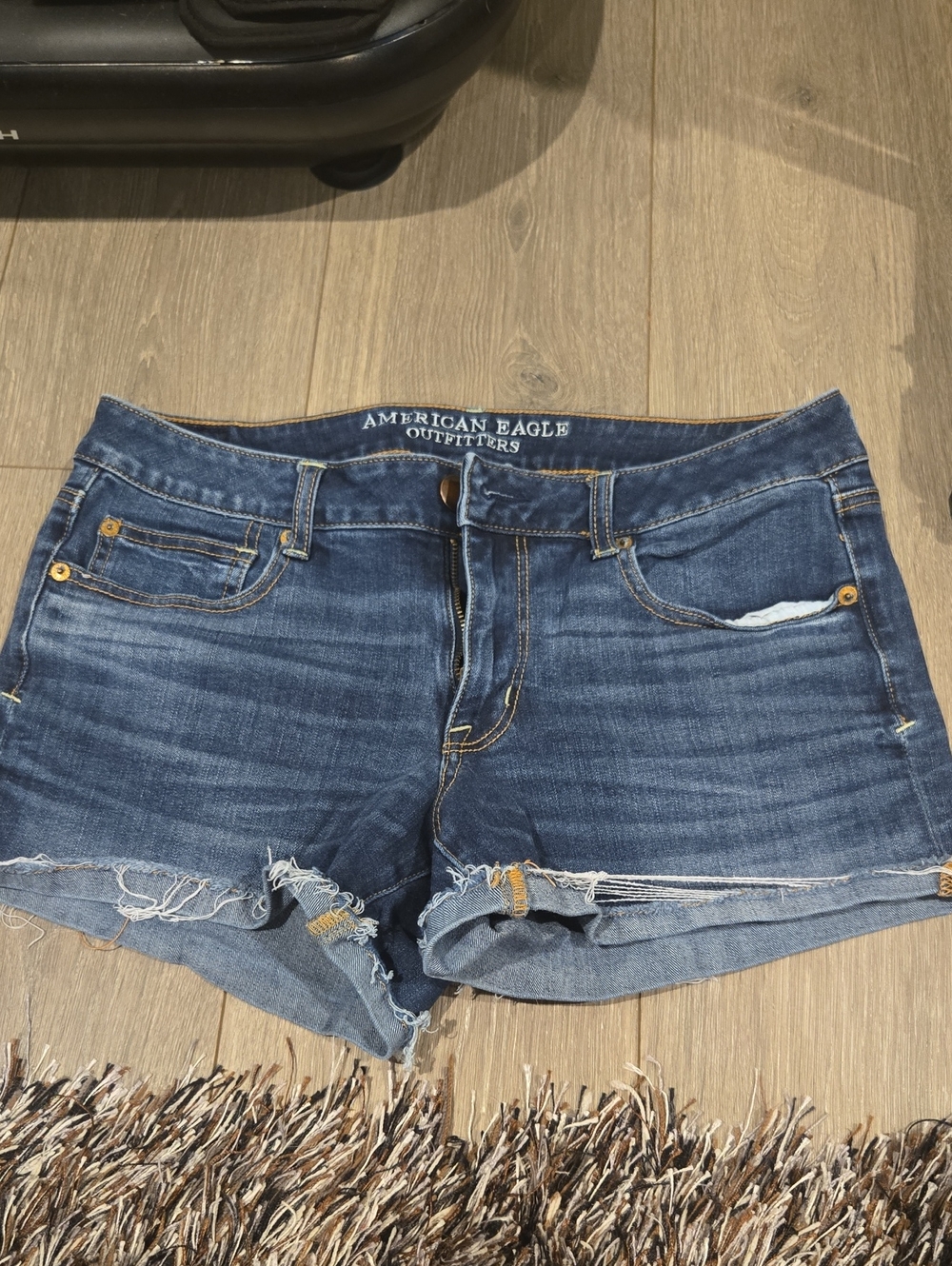 American Eagle Outfitters Distressed Blue Denim Cutoff Shorts